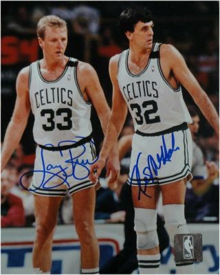 Larry Bird Kevin Mchale Dual Signed Autograph 8x10 Photo Celtics Defense Jsa