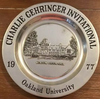 1977 CHARLIE GEHRINGER INVITATIONAL Golf plate Oakland University Detroit Tigers 2