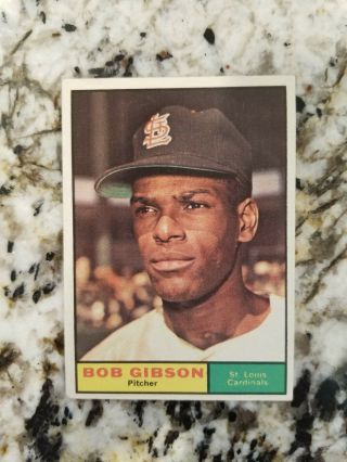Bob Gibson 1961 Topps Baseball Card No.  211 St.  Louis Cardinals