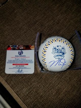Mike Trout Autographed 2016 All - Star Mlb Signed Baseball 27 Angels