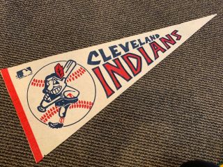 1969 Cleveland Indians White Full Size Pennant Ex