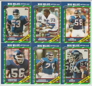 York Giants 2004 Topps Fan Favorites Big Blue Wrecking Crew 6 Card Team Set