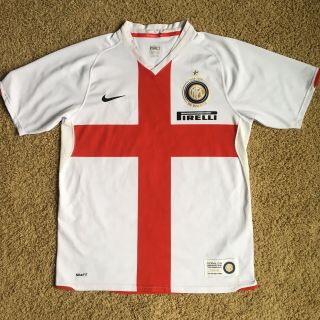 Nike Inter Milan Soccer Jersey Anniversary 1908 - 2008 Red Cross Men’s Size M