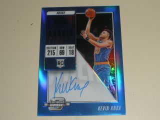 2018 - 19 Panini Contenders Optic Rookie Ticket Blue Prizm Auto Kevin Knox /99 Rc