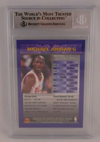 1994 - 95 Topps Finest Michael Jordan 331 BGS 9 with Protective Coating 2