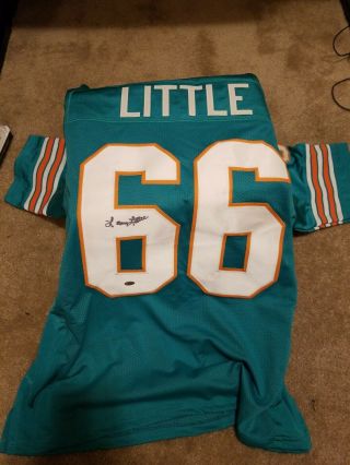 Larry Little Miami Dolphins Signed Jersey Leaf Authentic