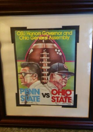 Penn State Vs Ohio State Framed Program 1978
