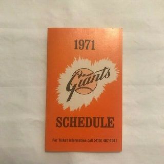 Sf Giants 1971 Pocket Schedule - Candlestick Park - 3 Sections - T062