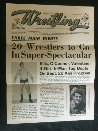 1961 Wrestling Program St.  Louis Ellis O 
