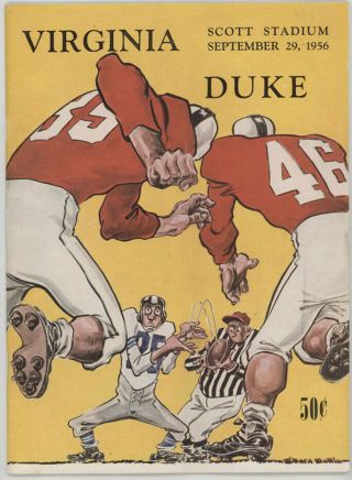 Vintage 1956 University Of Virginia,  Uva Vs Duke College Football Program