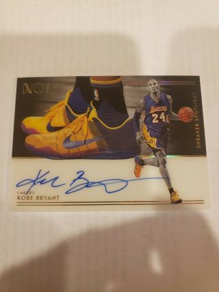 2018 - 19 Panini Noir Basketball Kobe Bryant Sneaker Spotlight On Card Auto 47/49
