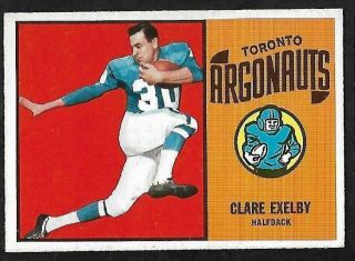 1964 Topps Cfl Football: 72 Clare Exelby,  Toronto Argonauts