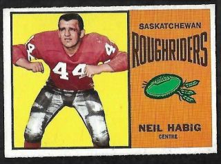 1964 Topps Cfl Football: 62 Neil Habig,  Saskatchewan Roughriders
