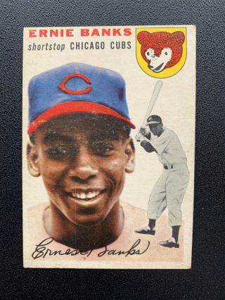1954 Topps Baseball 94 Ernie Banks Rookie Card Chicago Cubs Vg $275.  00