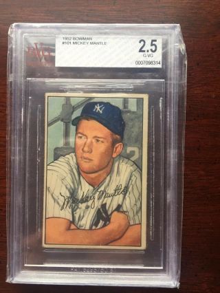 1952 Bowman (bvg2.  5) Mickey Mantle York Yankees 101 Baseball Card