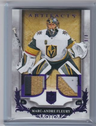 2018 - 19 Ud Artifacts Marc - Andre Fleury Purple Dual Patch Card 8/8