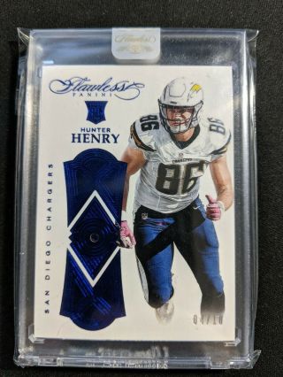 2016 Panini Flawless Hunter Henry Rc Sapphire Blue 4/10 Rookie Chargers