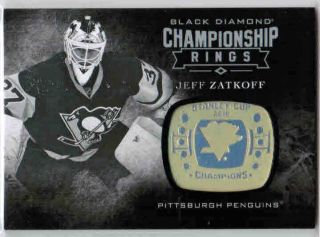 16/17 Black Diamond Jeff Zatkoff Cr - Jz Championship Rings Pittsburgh Penguins