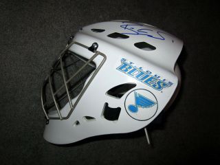JAKE ALLEN & BRIAN ELLIOTT St.  Louis Blues SIGNED Autographed Goalie Mask w/ 3