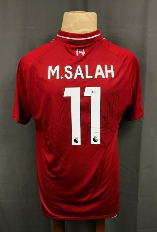 Mohamed Mo Salah 11 Signed Liverpool Red Soccer Jersey Sz Xl Beckett Bas