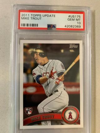 2011 Mike Trout Topps Update Us175 Psa 10 Gem Rookie Rc