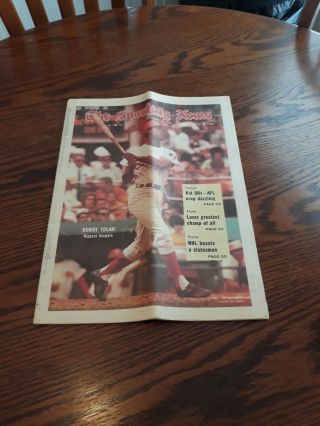 September 27,  1969 - The Sporting News - Bobby Tolan Of The Cincinnati Reds