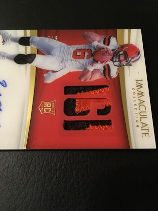 2018 IMMACULATE BAKER MAYFIELD ROOKIE NUMBERS 2 COLOR ON CARD AUTO PATCH SP 3/6 5