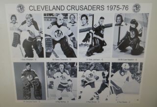 1975 - 76 Cleveland Crusaders Wha Photos 8x10 Cheevers Shmyr Newton Tamminen Legge