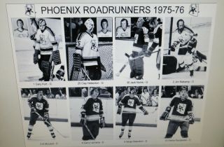 1975 - 76 Phoenix Roadrunners Wha Photos 8x10 Ftorek Rautakallio Mononen Connor.