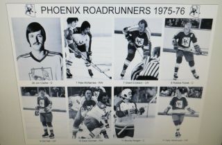 1975 - 76 Phoenix Roadrunners WHA photos 8x10 Ftorek Rautakallio Mononen Connor. 2