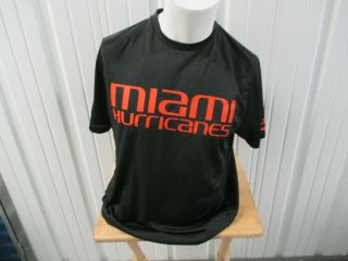 Vintage Adidas Um Miami Hurricanes Football Large Climalite T - Shirt Team Issued