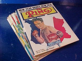Full Year Run 12 Issues 1949 The Ring Vintage Boxing Magazines