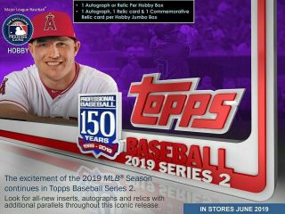 2019 Topps Series 2 Hobby Box 1 Autograph Or Relic Per Box