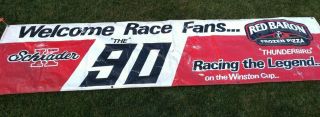 Vintage 1983 Nascar Ken Schrader 90 Race Day Pit Banner Red Barron Pizza