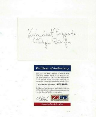 Elgin Baylor Autographed 3x5 Card Basketball Los Angeles Lakers Hofer Psa