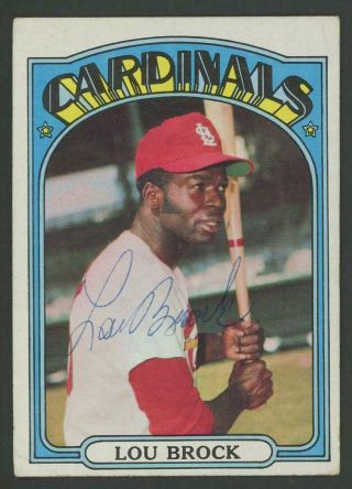 1972 Topps Lou Brock Signed Card 200 (cardinals - Autograph) Hof