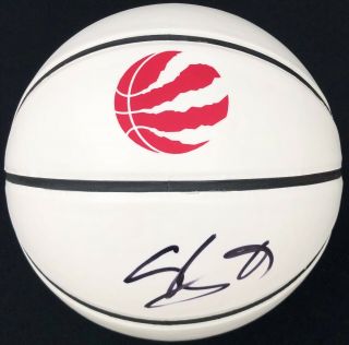 Toronto Raptors 9 Serge Ibaka Signed Autographed Basketball Nba Finals Champs?