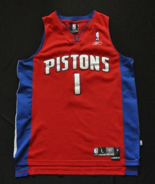 Chauncey Billups Detroit Pistons Reebok Swingman Jersey Red Sewn Mens Large