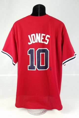 Atlanta Chipper Jones 10 Majestic Brand Red Authentic Jersey Size Extra Large