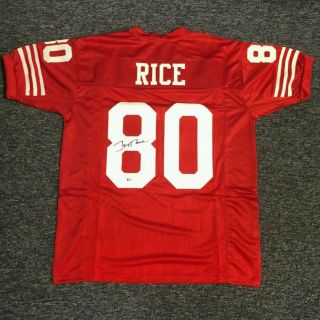 Jerry Rice Signed Auto 49ers Jersey Leaf Autographed