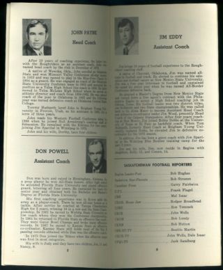 1974 SASKATCHEWAN ROUGHRIDERS Press Guide 4