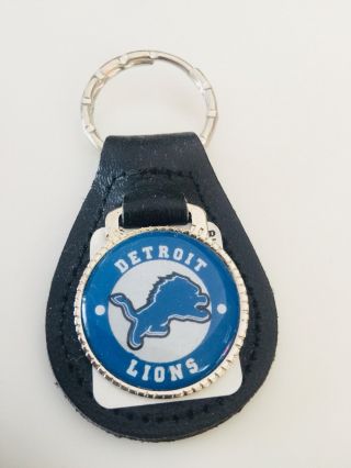Detroit Lions Det Retro Vintage Keychain Collectible Leather Nfl