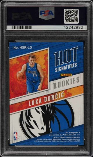 2018 Hoops Hot Signatures Luka Doncic ROOKIE RC AUTO HSRLD PSA 9 (PWCC) 2