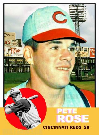 1963 Topps Pete Rose Cincinnati Reds Style Custom Baseball Art Card