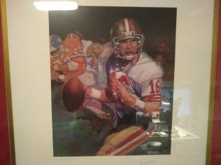 Joe Montana Framed And Signed Lithograph Limited Edition