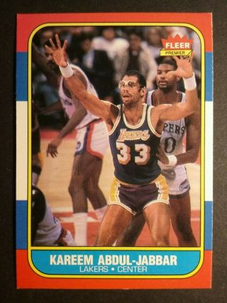 1986 - 87 Fleer Basketball 1 Kareem Abdul - Jabbar Lakers Nearmint,