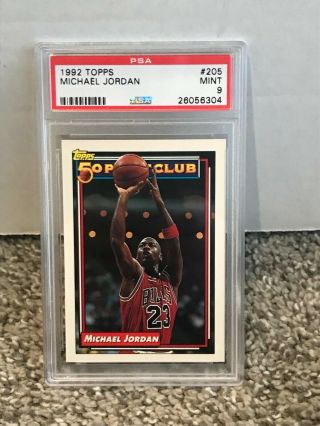 1992 Topps 205 - Michael Jordan - Psa 9 - Chicago Bulls / 50 Point Club