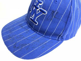 Autographed York Sports Team Hat Unknown Autographs Blue Pin Stripe Cap 2