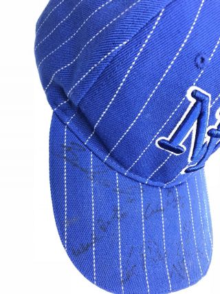 Autographed York Sports Team Hat Unknown Autographs Blue Pin Stripe Cap 3