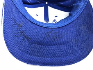 Autographed York Sports Team Hat Unknown Autographs Blue Pin Stripe Cap 4